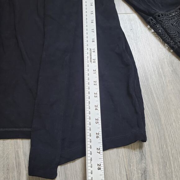 Chicos Travelers Jacket Skirt Set Womens L /2 Lace Trim Open Front Career Whimsy - Picture 8 of 13